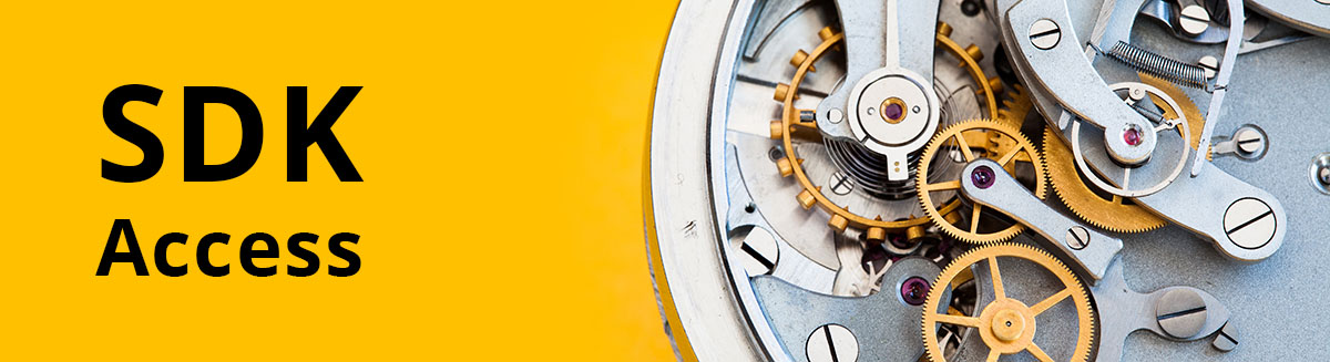 SDK Access image - cogs on a yellow background