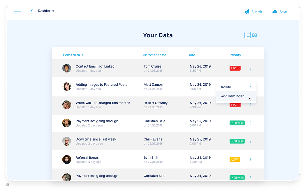 Data table