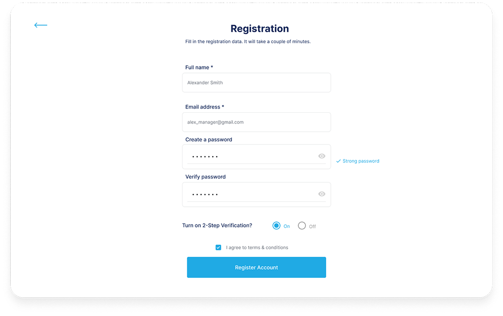 User registration